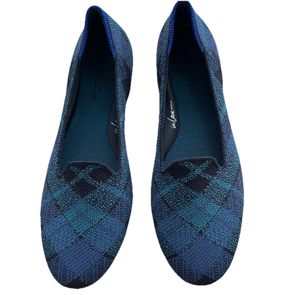 New Rothy's The Loafer in Preppy Plaid Slip On Women's Flats Size 8